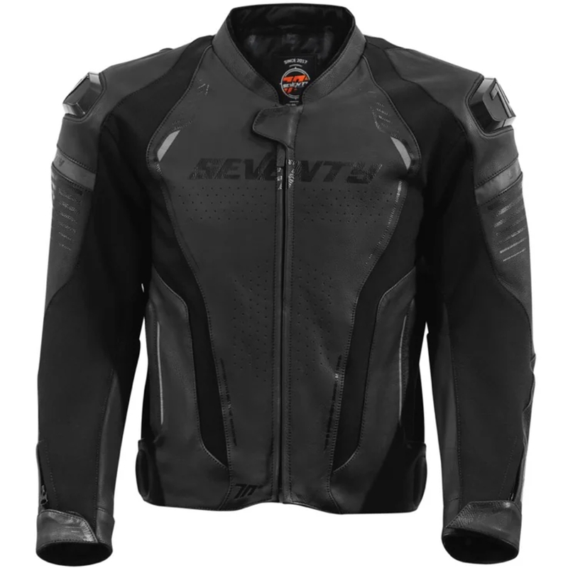 Seventy Degrees SD-JL24 Spoiler geacă de piele pentru motocicletă neagră