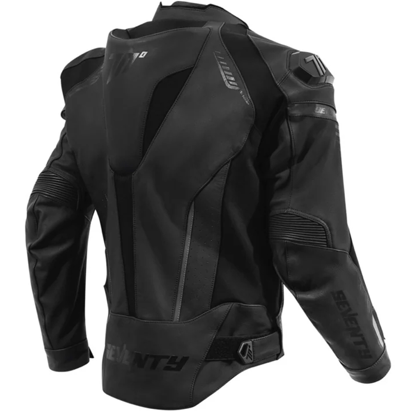 Seventy Degrees SD-JL24 Spoiler geacă de piele pentru motocicletă neagră