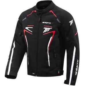 Geacă moto Seventy Degrees SD-JR65 Piston negru-roșu-alb