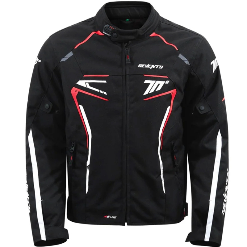 Geacă moto Seventy Degrees SD-JR65 Piston negru-roșu-alb