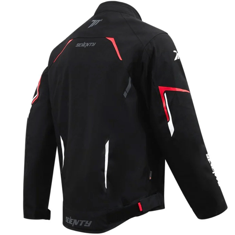 Geacă moto Seventy Degrees SD-JR65 Piston negru-roșu-alb