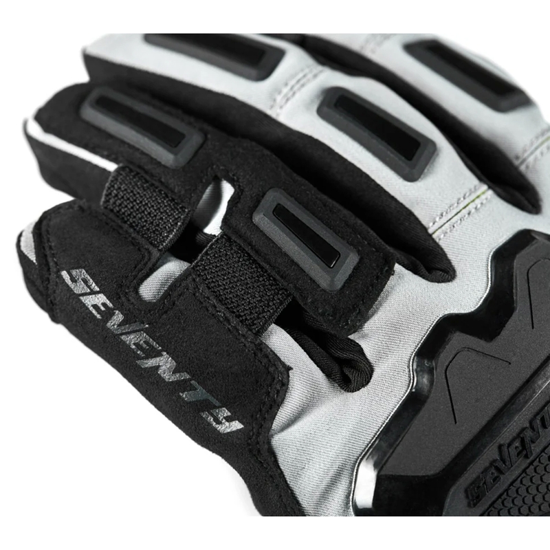 Mănuși pentru motociclete Seventy Degrees SD-T13 Aspen Light negru-gri-galben fluo