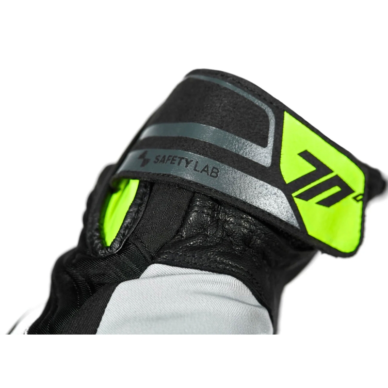 Mănuși pentru motociclete Seventy Degrees SD-T13 Aspen Light negru-gri-galben fluo