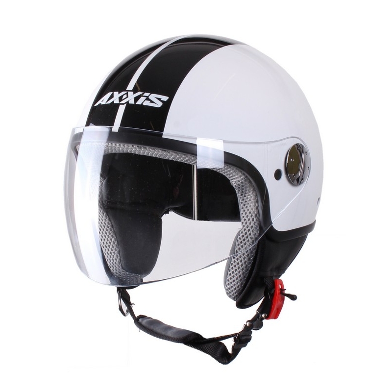 Cască de motocicletă deschisă Axxis Zyclo Bitone alb-negru - calitate II