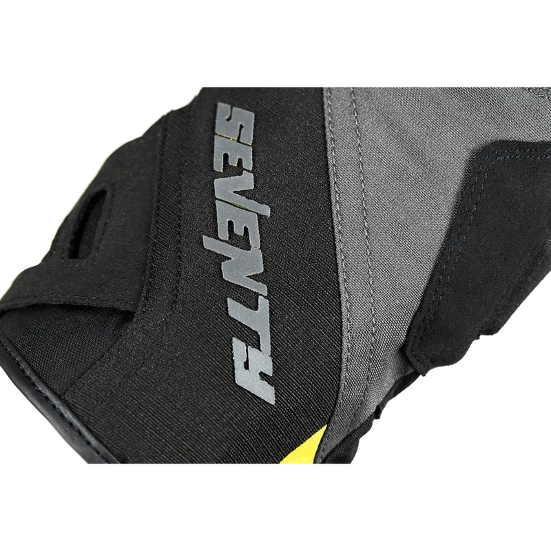 Mănuși de motocicletă Seventy Degrees SD-T55 Atak negru-galben fluo