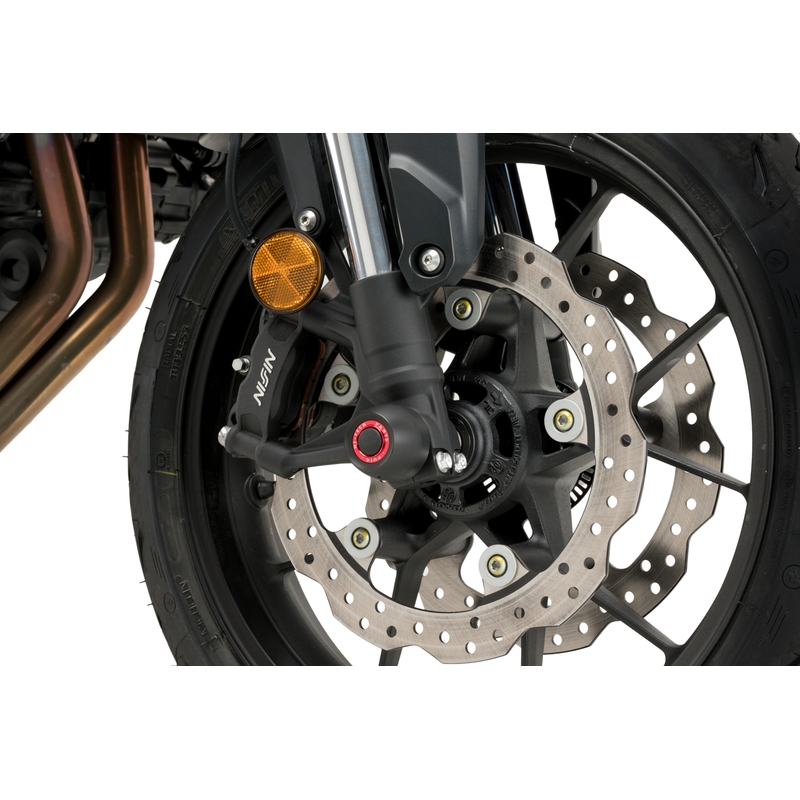 Axle sliders PUIG PHB19 Negru without color caps, front pentru HONDA CB 750 Hornet 2023-2026
