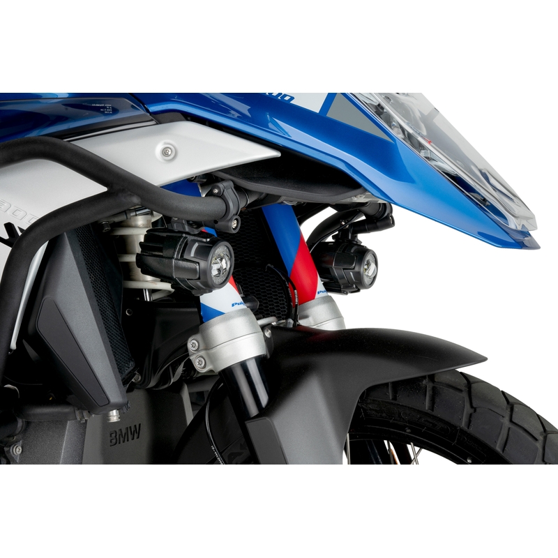 Auxiliary lights PUIG BEAM Negru set with accessories, homologated