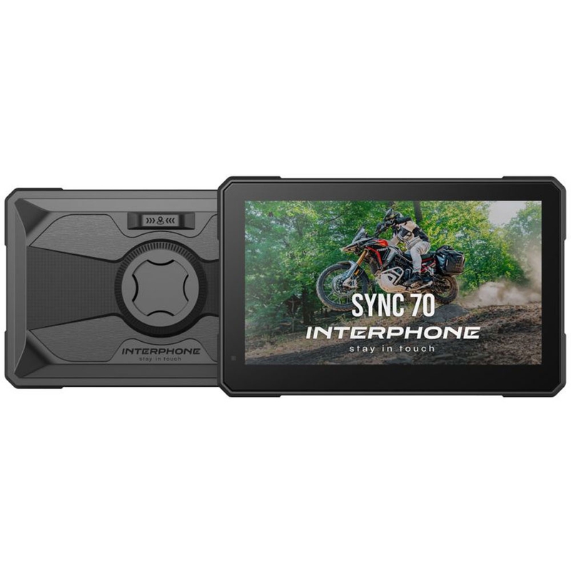 Interfon RIDESYNC70 cu afișaj Apple CarPlay și Android Auto pentru motociclete