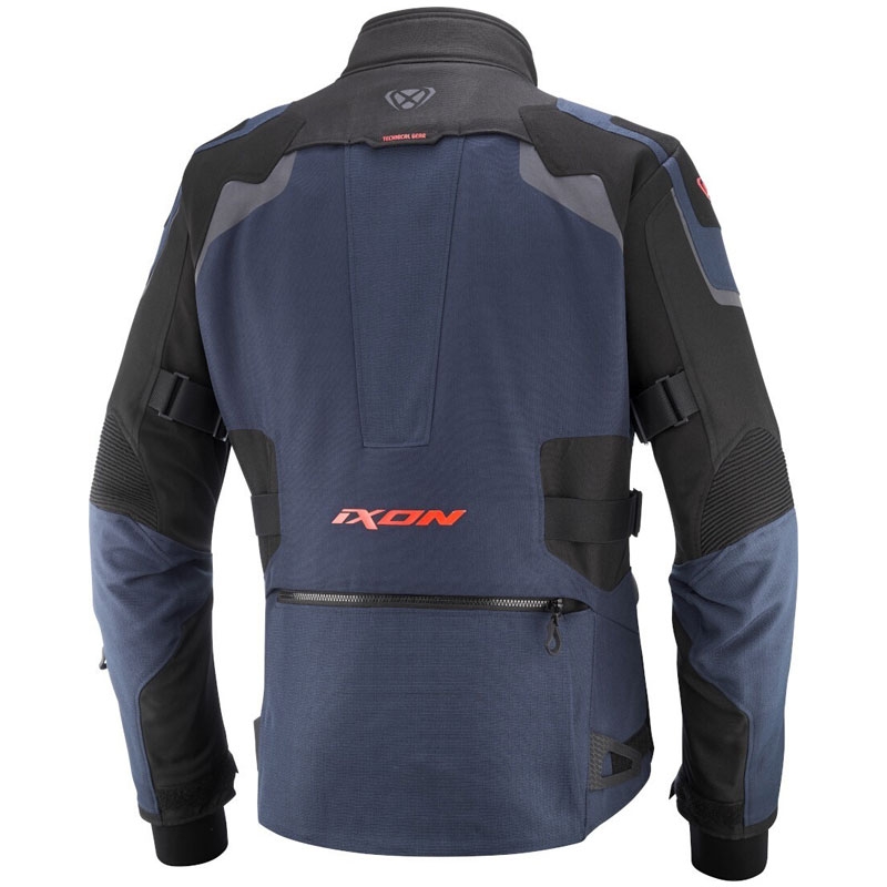Geaca moto IXON Odin albastru-negru-rosu fluo