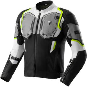 Geacă de motocicletă Rebelhorn Borg II negru-gri-galben fluo