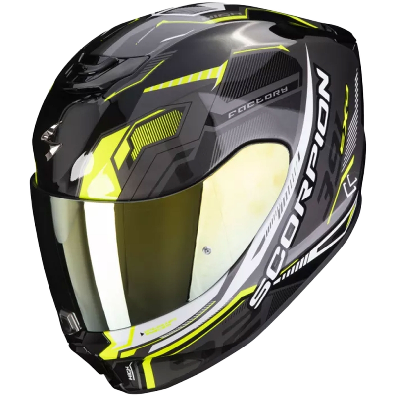 Cască integrală de motocicletă Scorpion EXO-391 Haut negru-argintiu-galben neon lichidare