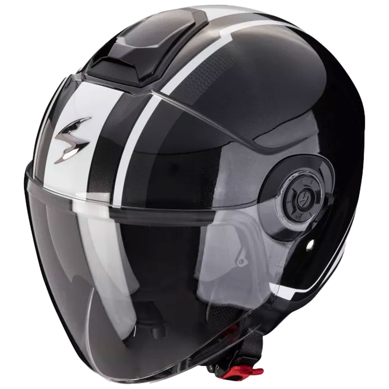 Cască de motocicletă deschisă Scorpion CORPION EXO-CITY II VEL negru metalizat și alb lichidare