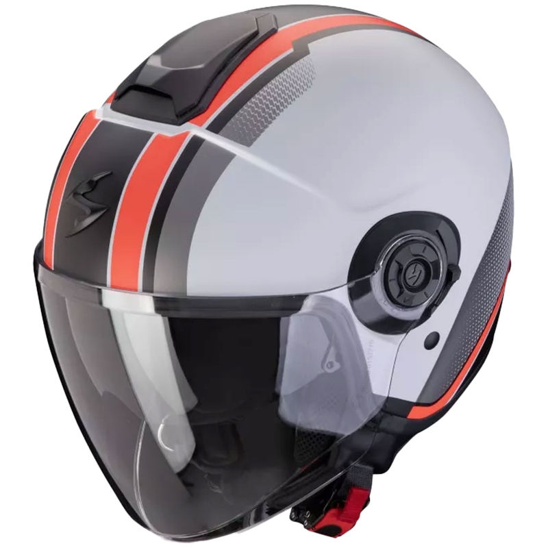 Cască de motocicletă deschisă Scorpion CORPION EXO-CITY II VEL gri-rosu mat