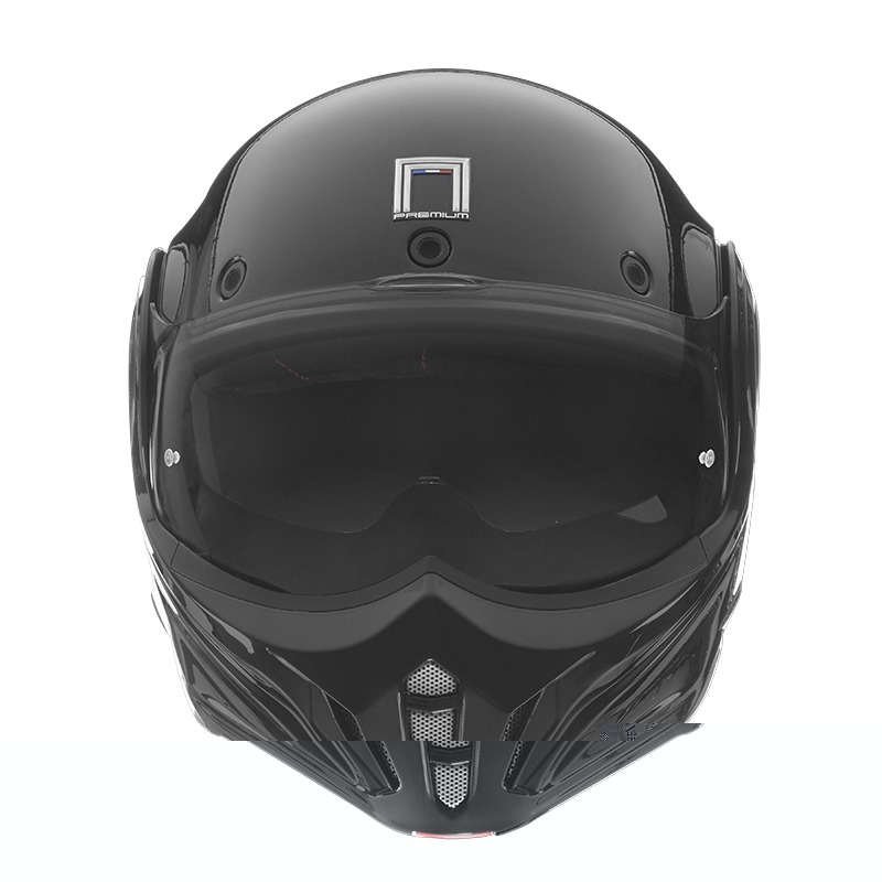 Cască de motocicletă NOX PREMIUM Stratos flip-up neagră mată