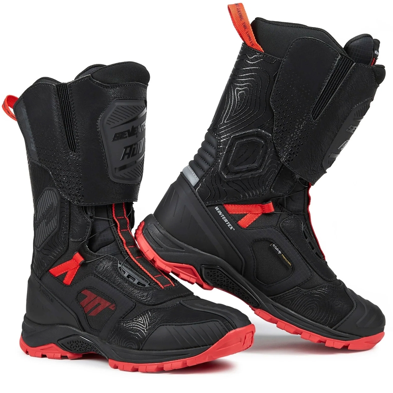 Ghete moto Seventy Degrees SD-BA6 Stelvio High Negru-Roșu
