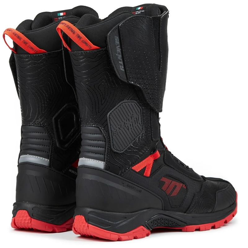 Ghete moto Seventy Degrees SD-BA6 Stelvio High Negru-Roșu