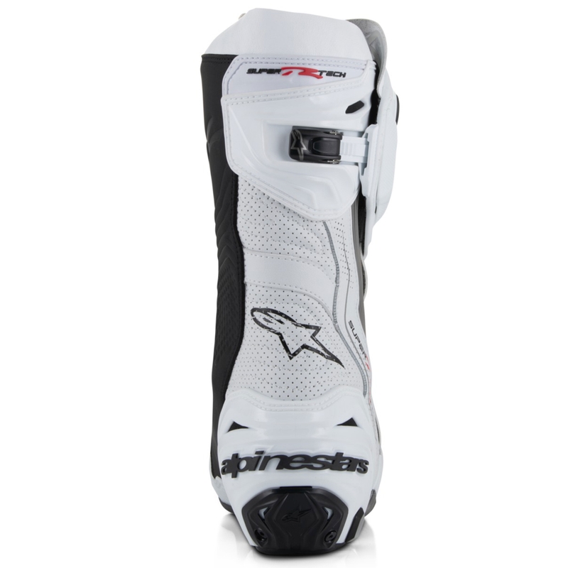 Ghete Motocicletă Alpinestars Supertech R Vented Alb-Gri Deschis-Negru