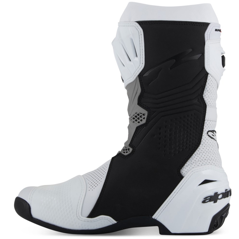 Ghete Motocicletă Alpinestars Supertech R Vented Alb-Gri Deschis-Negru