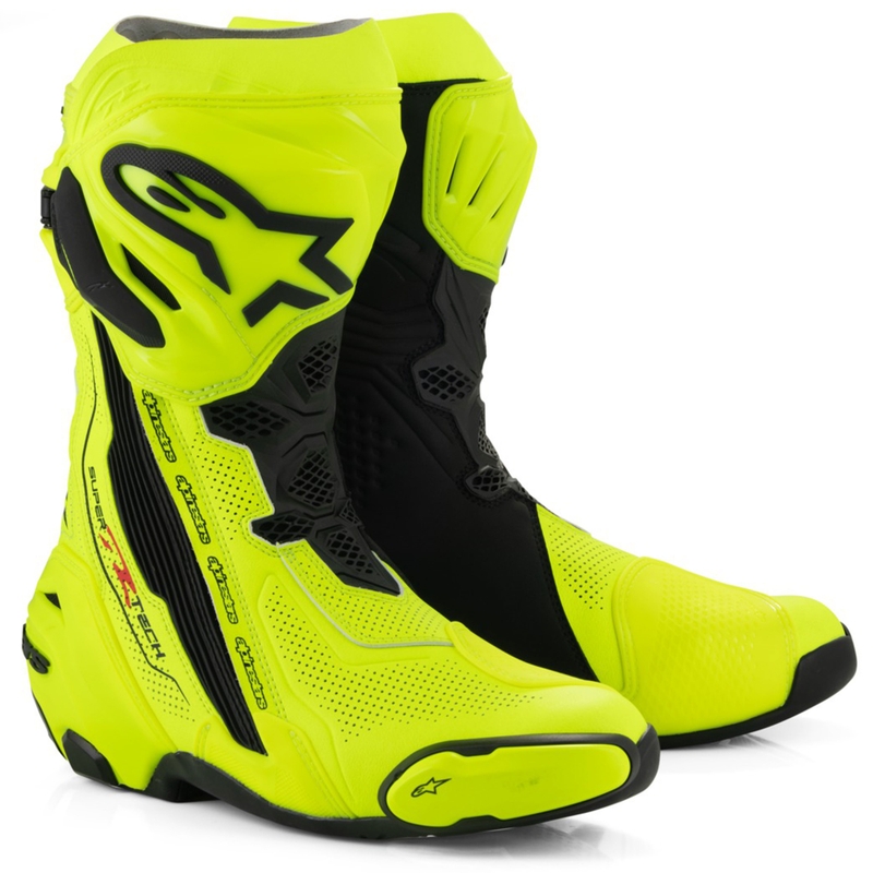 Ghete moto Alpinestars Supertech R Vented galben-negru fluo