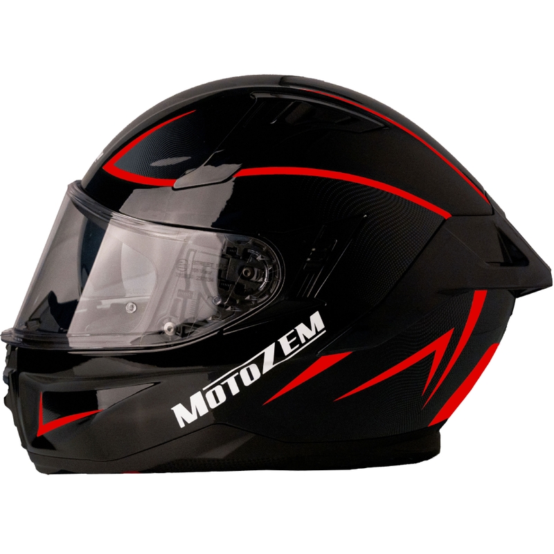 Cască integrală de motocicletă Motozem Guardian negru-roșu - II. calitate