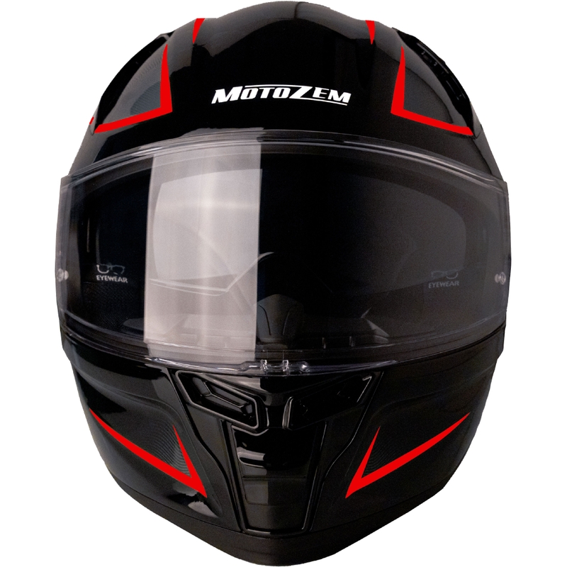 Cască integrală de motocicletă Motozem Guardian negru-roșu - II. calitate