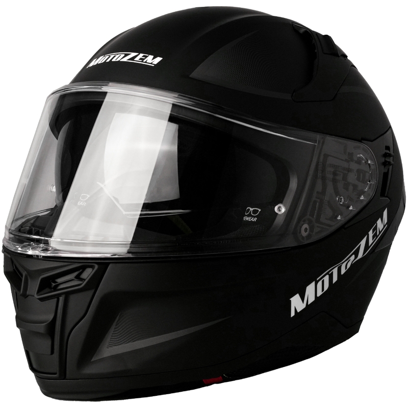 Cască integrală de motocicletă Motozem Guardian, neagră mată - II. calitate