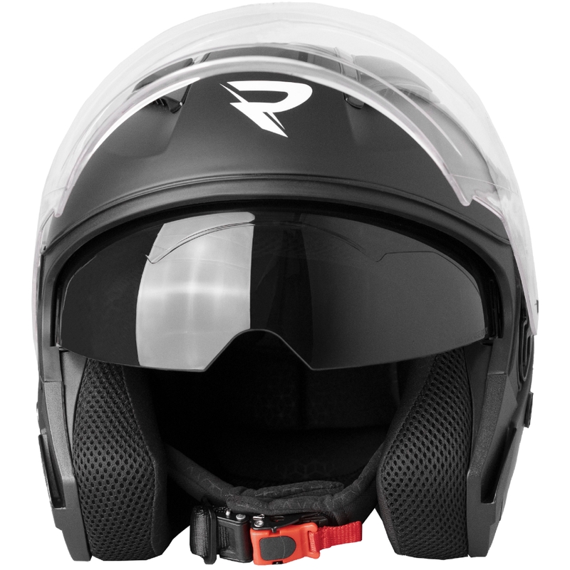 Cască de motocicletă deschisă Street Racer Sonic negru mat-roșu - II. calitate