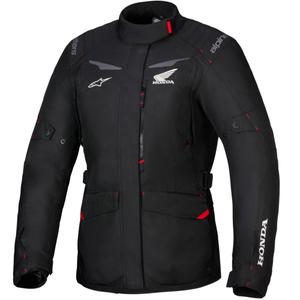 Geacă motocicletă Alpinestars Stella ST-1 Waterproof pentru femei, colecția Honda, negru-roșu