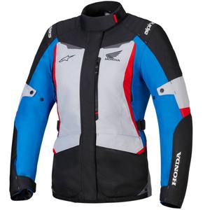 Geacă motocicletă impermeabilă Alpinestars Stella ST-1 pentru femei, colecția Honda gri-albastru-negru-roșu