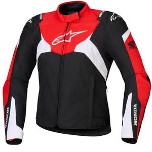 Jachetă moto Alpinestars Stella T-Jaws V4 impermeabilă pentru femei, colecția Honda, negru-roșu-alb