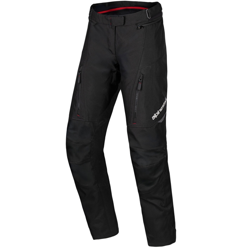 Pantaloni motocicletă Alpinestars Stella ST-1 Waterproof pentru femei, colecția Honda, negru-roșu