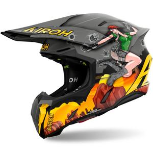 Cască motocross Airoh Twist 3 Adventure gri-galben