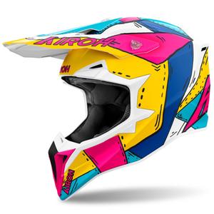 Cască motocross Airoh Wraaap Paint mată multicoloră
