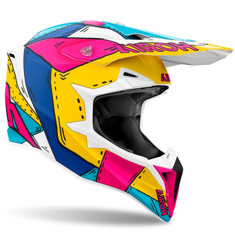 Cască motocross Airoh Wraaap Paint mată multicoloră