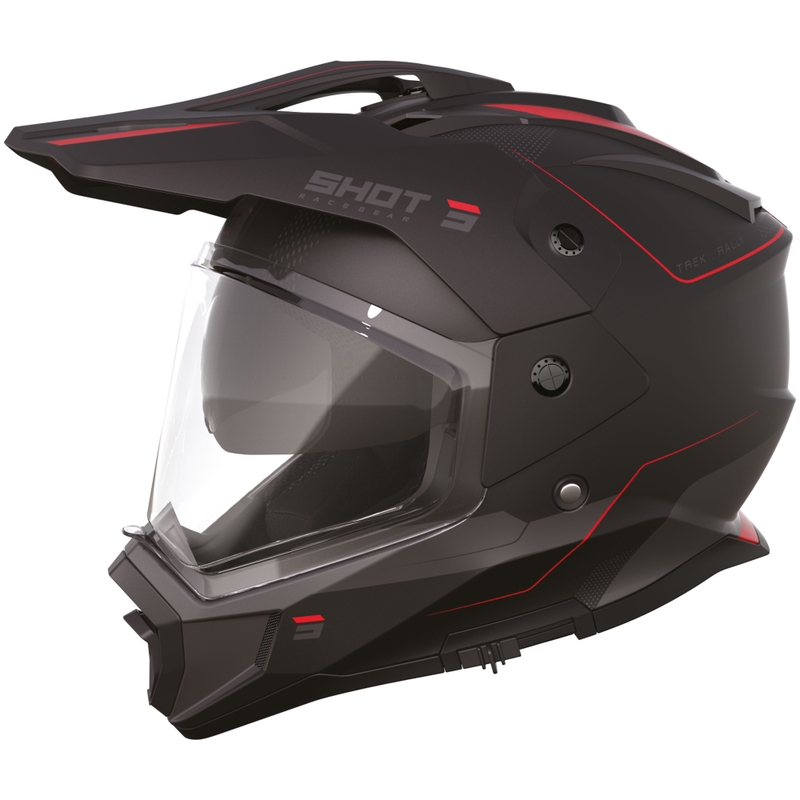 Cască de motocicletă Enduro Shot Trek Rally negru mat-roșu