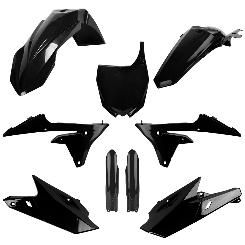 Kit plastice POLISPORT Negru pentru YAMAHA YZ 250 F 2014-2018, YAMAHA YZ 450 F 2014-2017