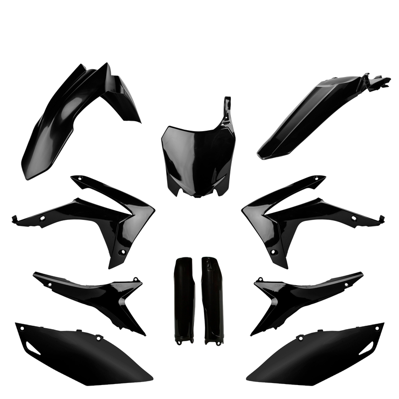 Kit plastice POLISPORT Negru pentru HONDA CRF 450 R 2013-2016, HONDA CRF 250 R 2014-2017