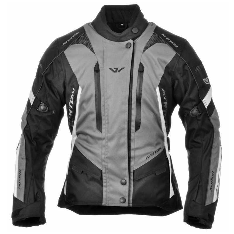 Geacă de motocicletă Ayrton Teressa pentru femei, negru-gri-alb-negru
