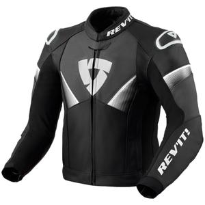 Geacă moto din piele Revit Argon 2 alb-negru