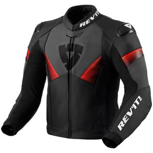 Geacă moto din piele Revit Argon 2 negru-rosu fluo