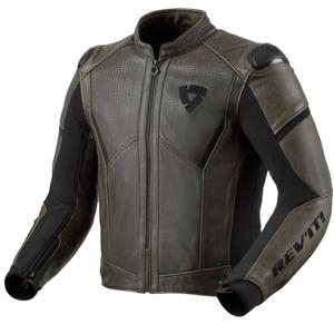 Geacă moto din piele Revit Parallax olive închis