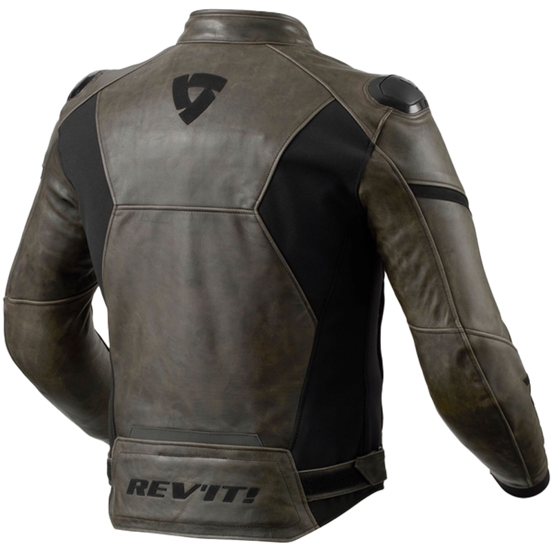 Geacă moto din piele Revit Parallax olive închis