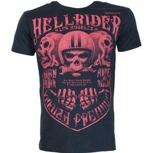 Tricou Yakuza Premium Hell Rider - Born to Burn albastru închis
