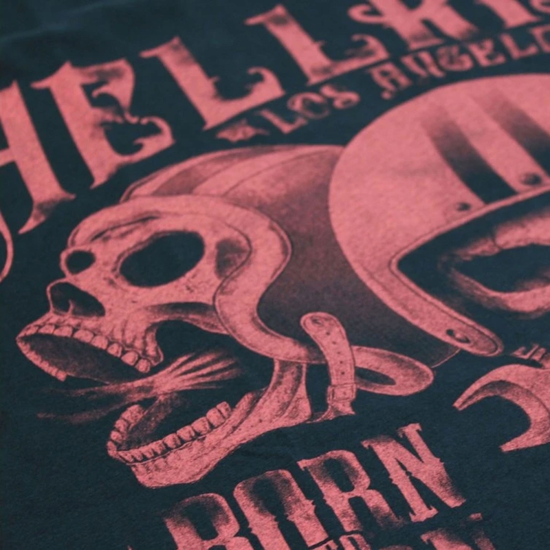 Tricou Yakuza Premium Hell Rider - Born to Burn albastru închis