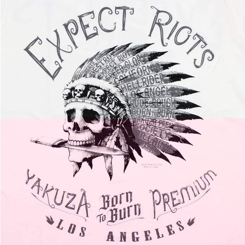 Tricou Yakuza Premium Expect Riots - Los Angeles alb
