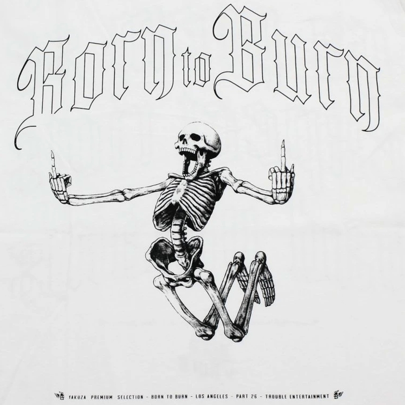 Tricou Yakuza Premium Born to Burn - Los Angeles alb
