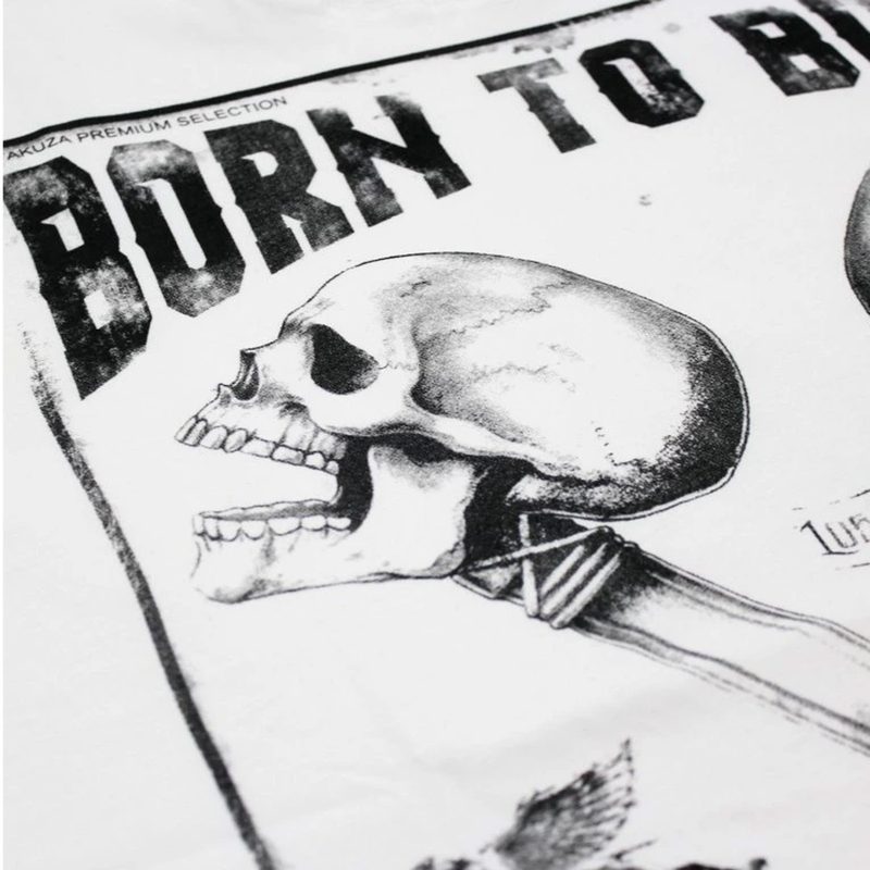 Tricou Yakuza Premium Rude and Rough Born to Burn - Los Angeles alb