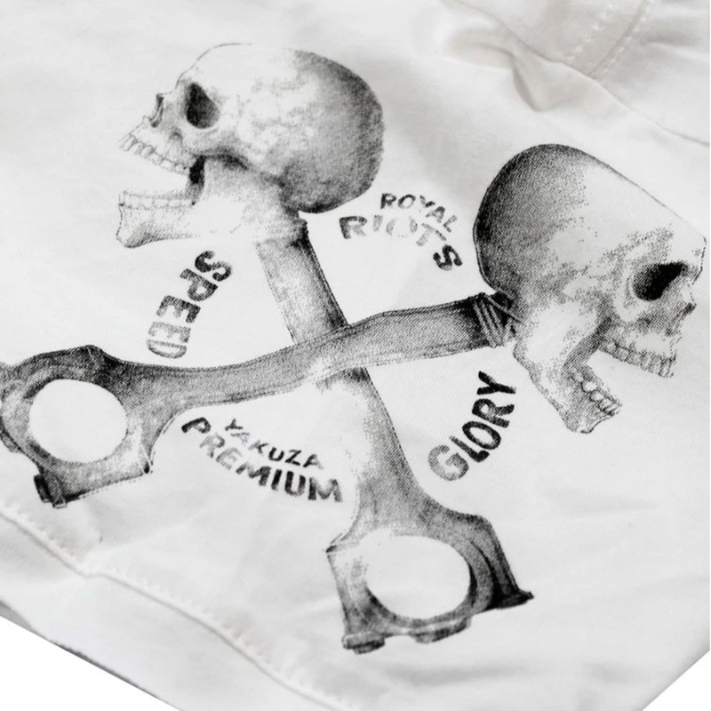 Tricou Yakuza Premium Rude and Rough Born to Burn - Los Angeles alb