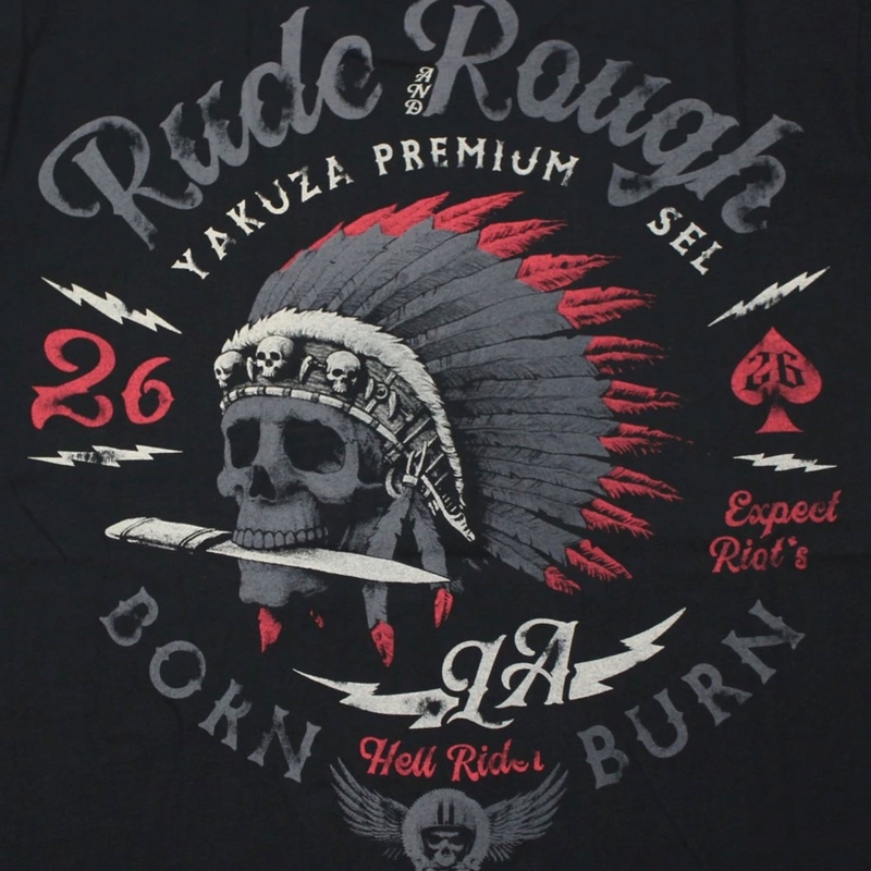 Tricou Yakuza Premium Rude and Rough - Los Angeles negru