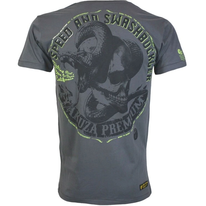 Tricou Yakuza Premium Speed și Swashbuckler gri închis